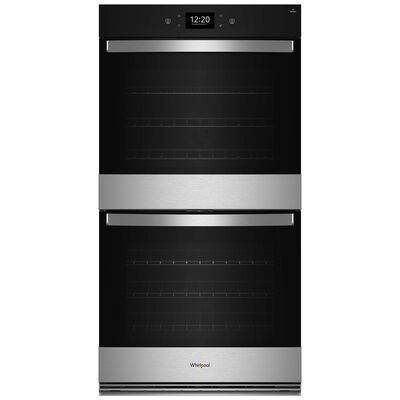 Whirlpool 27 in. 8.6 cu. ft. Electric Smart Double Wall Oven with True European Convection & Self Clean - Fingerprint Resistant Stainless Steel | WOED7027PZ