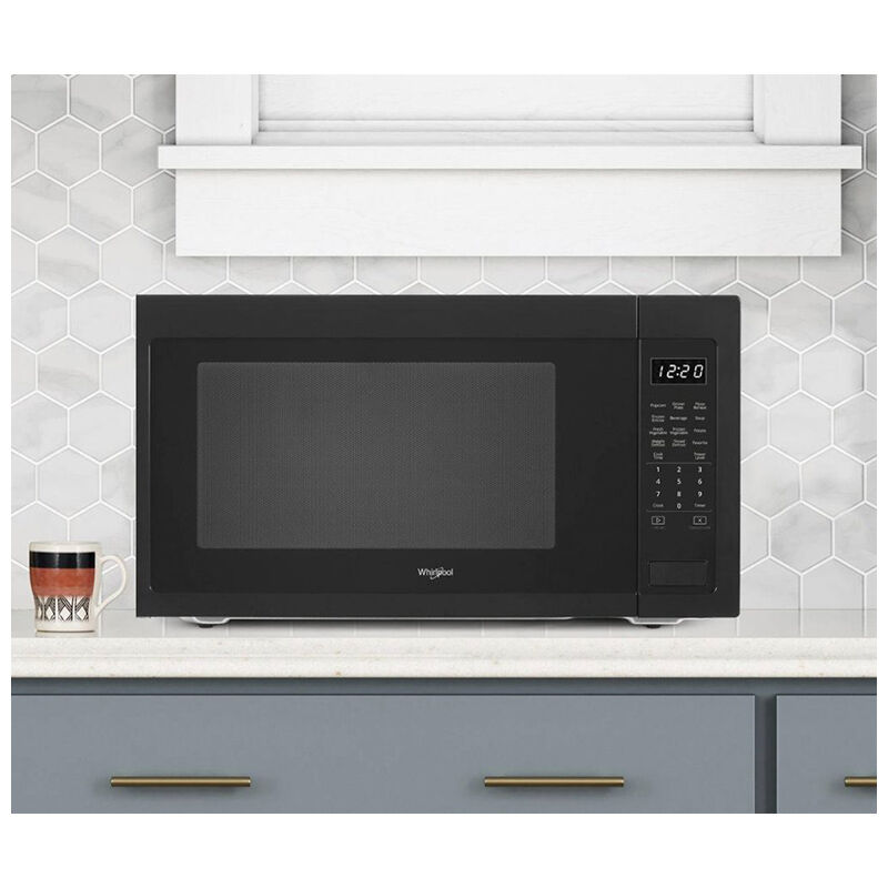 Whirlpool 24 in. 2.2 cu.ft Countertop Microwave with 10 Power Levels & Sensor Cooking Controls - Black, Black, hires
