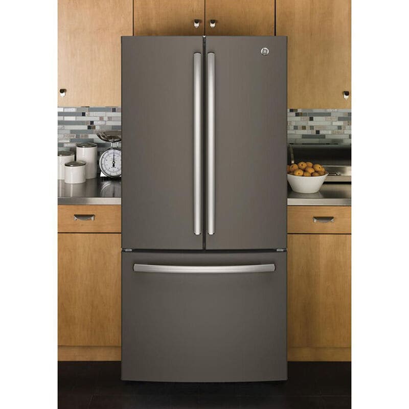 GE 33 in. 18.6 cu. ft. Counter Depth French Door Refrigerator with Internal Water Dispenser - Fingerprint Resistant Slate, Slate, hires