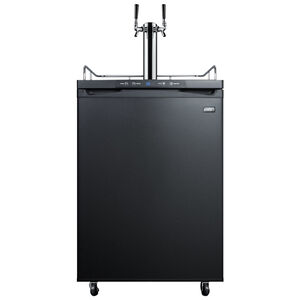 Summit 24 in. 5.6 cu. ft. Beer Dispenser with 2 Taps, Digital Controls & Digital Thermostat - Black, , hires