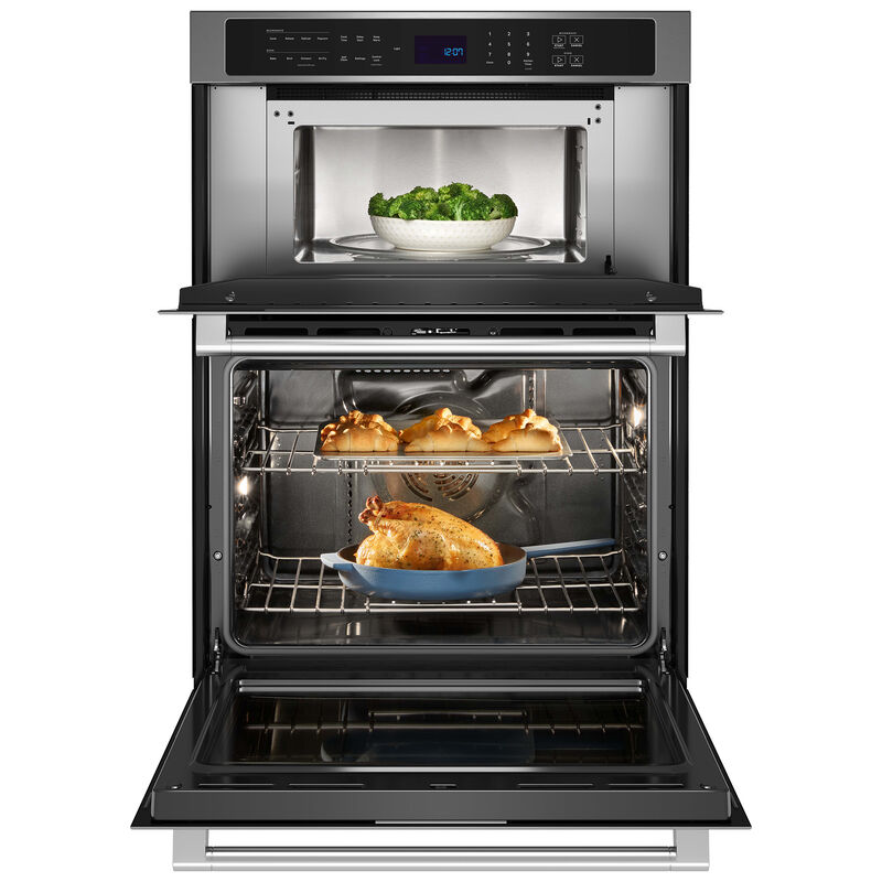 Maytag 30 in. 6.4 cu. ft. Electric Microwave/Wall Oven Combo with True European Convection & Sensor Cooking - Fingerprint Resistant Stainless Steel, , hires