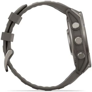 Garmin fenix 9 47 mm, AMOLED Smart Watch - Titanium with Pebble Gray Silicone Band, , hires
