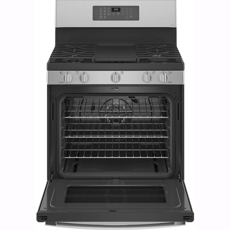 GE Profile 30 in. 5.6 cu. ft. Smart Air Fry True European Convection Gas Range with 5 Sealed Burners, Grill & Griddle - Stainless Steel, , hires