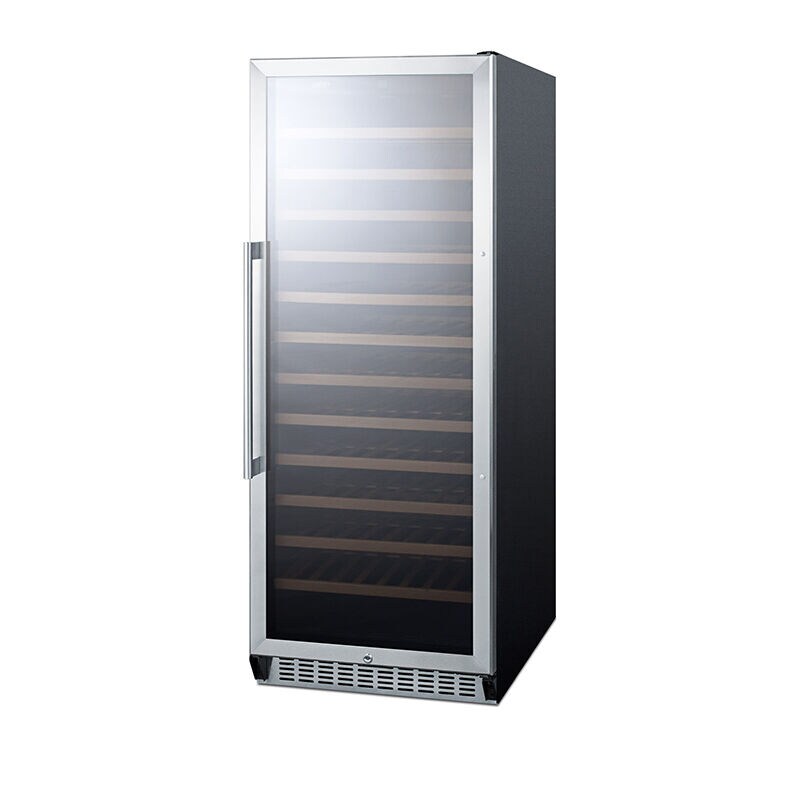 Summit 24 in. Wine Cooler with Wood Racks, Single Temperature Zone & 102 Bottle Capacity - Stainless Steel, , hires