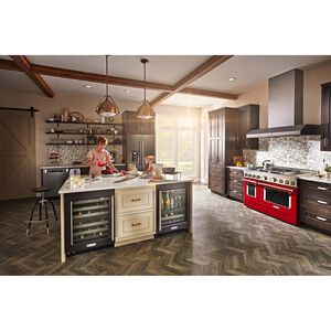 KitchenAid 48 in. 6.3 cu. ft. Smart True European Convection Double Oven Gas Range with 6 Sealed Burners & Griddle - Passion Red, , hires