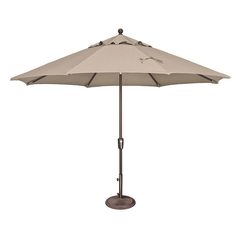 SimplyShade Catalina 11' Octagon Push Button Market Umbrella in Solefin Fabric - Beige, Beige, hires
