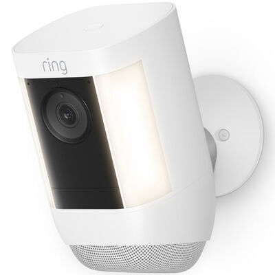 Ring - Spotlight Cam Pro Outdoor Wireless 1080p Battery Surveillance Camera - White | B09DRX62ZV