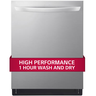 LG 24 in. Smart Built-In Dishwasher with Top Control, 42 dBA Sound Level, 15 Place Settings, 10 Wash Cycles & Sanitize Cycle with 1 Hour Wash and Dry - PrintProof Stainless Steel | LDTH7972S