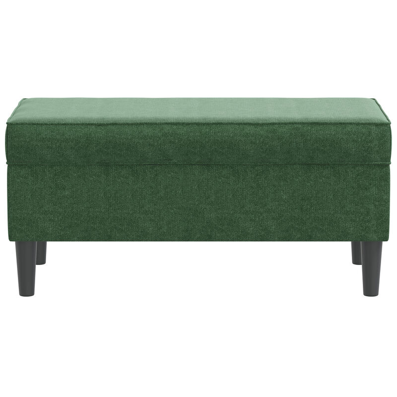 Skyline Furniture Upholstered Storage Bench In Velvet Fabric - Peacock, , hires