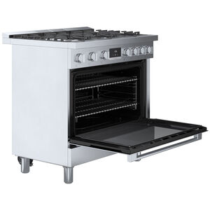Bosch 800 Series 36 in. 3.4 cu. ft. Standard Convection Gas Range with 6 Sealed Burners - Stainless Steel, , hires