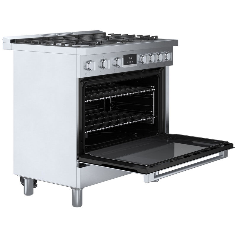 Bosch 800 Series 36 in. 3.4 cu. ft. Standard Convection Gas Range with 6 Sealed Burners - Stainless Steel, , hires