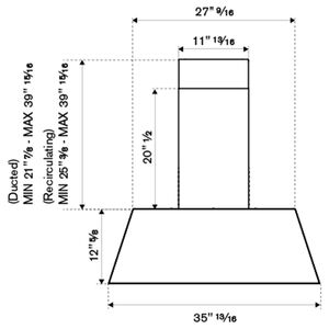 Bertazzoni 36 in. Convertible Canopy Pro Style Style Range Hood with 600 CFM, 3 Fan Speeds & 1 LED Light - Matte White, Matte White, hires