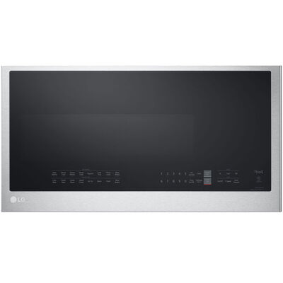 LG 30 in. 1.7 cu. ft. Over-the-Range Microwave with 10 Power Levels, 300 CFM & Sensor Cooking Controls - Print Proof Stainless Steel | MHEC1737F