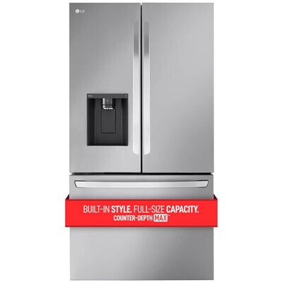 LG 36 in. 25.5 cu. ft. Smart Counter Depth French Door Refrigerator with Ice & Water Dispenser - PrintProof Stainless Steel | LRFXC2606S