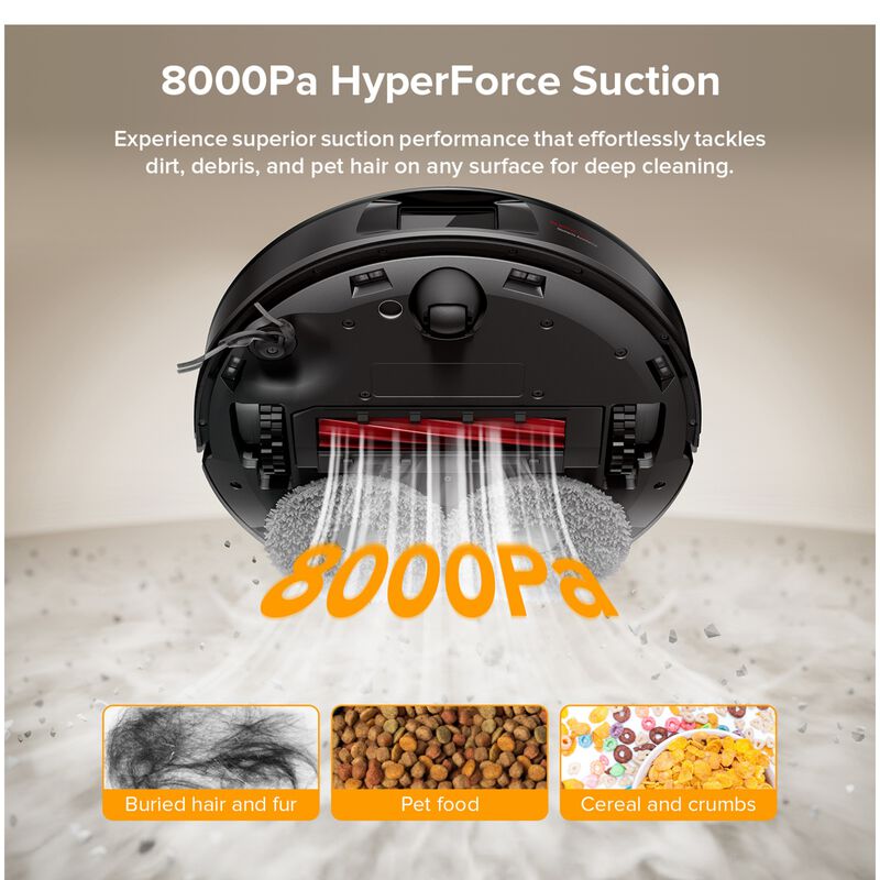 Roborock QR598 Wi-Fi Connected Auto-Empty Pet Robotic Vacuum/Mop Combo with Voice Control & Cleaning Station, , hires