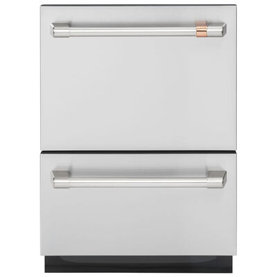 Cafe 24 in. Double Drawer with Top Control & 49 dBa Sound Level - Stainless Steel | CDD420P2TS1