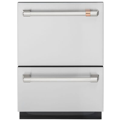 Cafe 24 in. Double Drawer Dishwasher with Top Control, 49 dBA Sound Level, 14 Place Settings, 6 Wash Cycles & Sanitize Cycle - Stainless Steel | CDD420P2TS1
