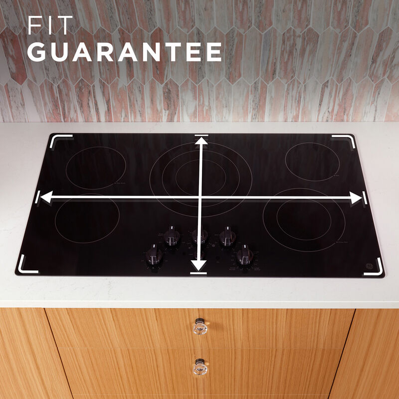 GE 36 in. 5-Burner Electric Cooktop with Simmer Burner & Power Burner - Stainless Steel, , hires