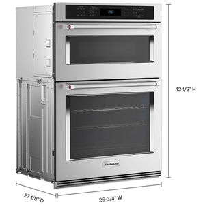 KitchenAid 27 in. 5.7 cu. ft. Electric Microwave/Wall Oven Combo with True European Convection & Sensor Cooking - Stainless Steel, , hires