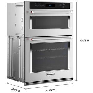 KitchenAid 27 in. 5.7 cu. ft. Electric Oven/Microwave Combo Wall Oven with True European Convection & Self Clean - Stainless Steel, , hires