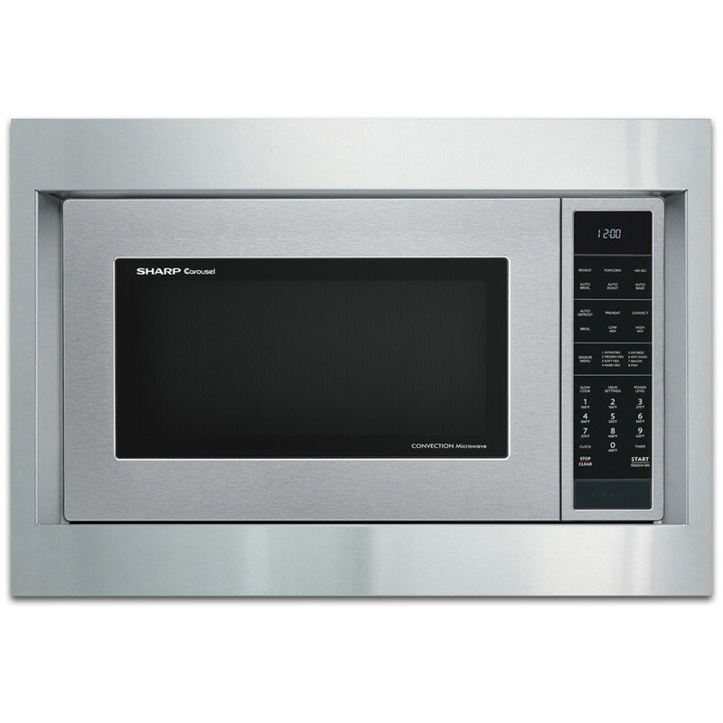 Sharp 27 in. Built-in Trim Kit for Microwaves - Stainless Steel, , hires