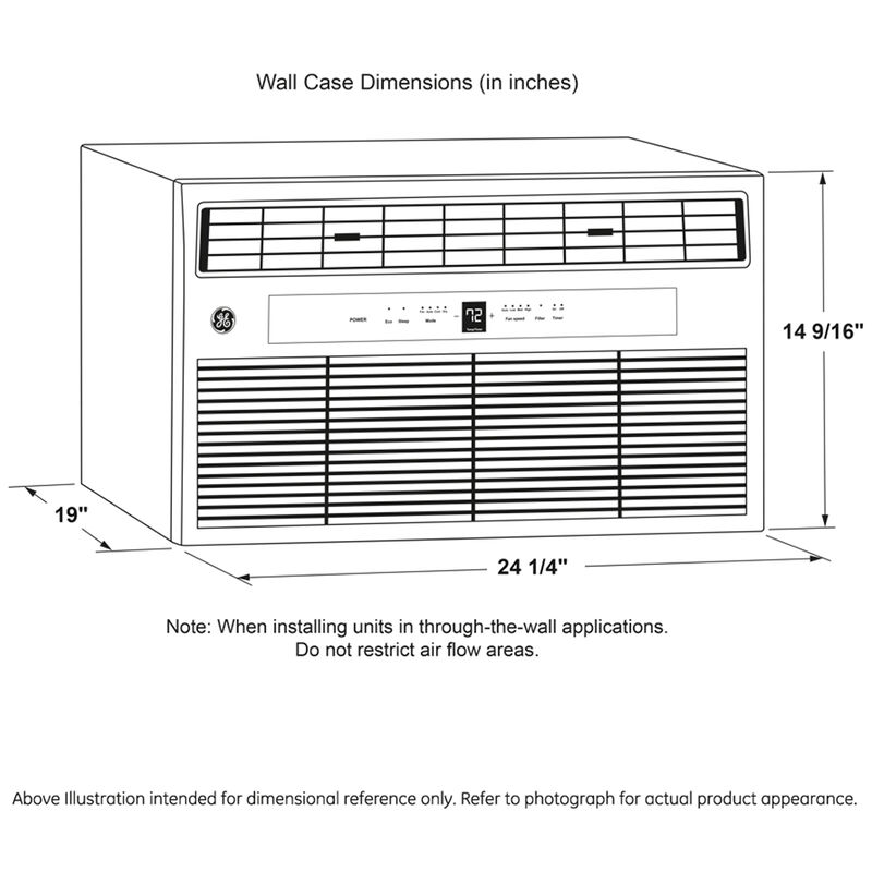 GE 8,300 BTU 115V Energy Star Through-the-Wall Air Conditioner with 3 Fan Speeds, Sleep Mode & Remote Control - White, , hires