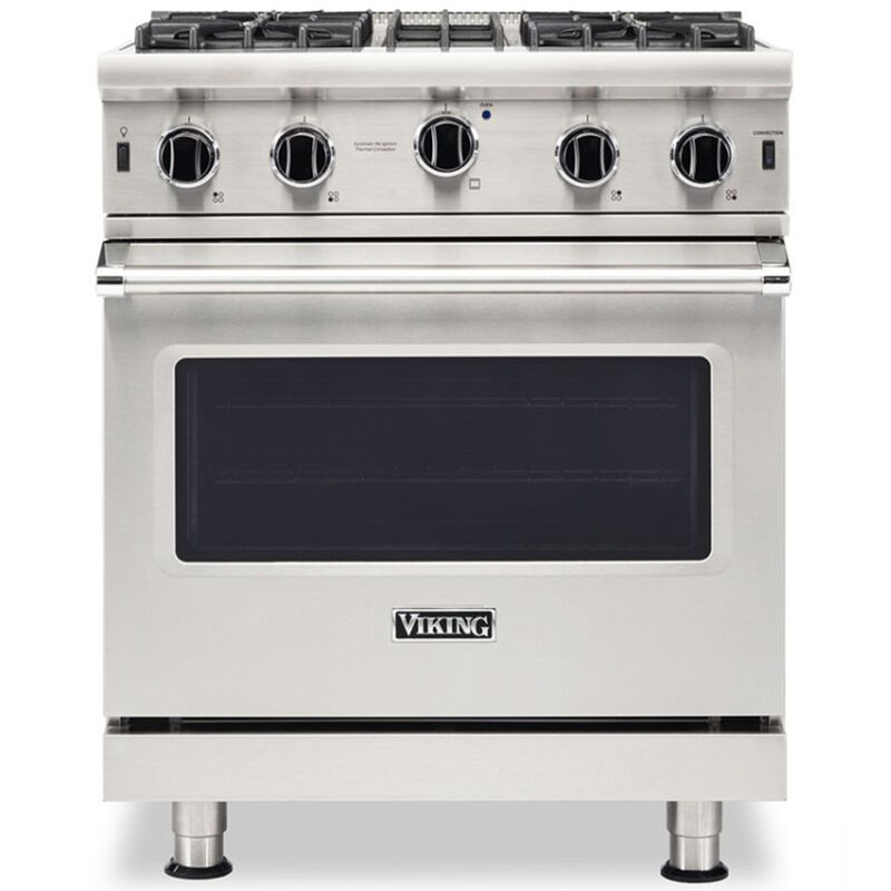 Viking 5 Series 30inch Freestanding Gas Range with 4 Open Burners & 4.0 Cu.  Ft. Single Oven - Stainless Steel