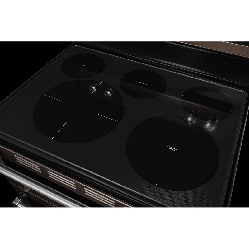 KitchenAid 30 in. 6.7 cu. ft. True European Convection Double Oven Electric Range with Radiant Burners - Black Stainless Steel with PrintShield Finish, , hires