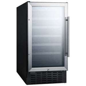 Summit 18 in. Undercounter Wine Cooler with Single Zone & 34 Bottle Capacity - Stainless Steel, , hires