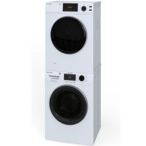 Equator Value 24 in. 2.47 cu. ft. Electric Front Load Laundry Center with Sensor Dry, Pet & Sanitize Cycle - White, , hires