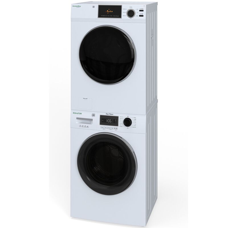 Equator Value 24 in. 2.47 cu. ft. Electric Front Load Laundry Center with Sensor Dry, Pet & Sanitize Cycle - White, , hires