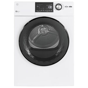 GE 24 in. 4.3 cu. ft. Stackable Electric Dryer with 13 Dryer Programs, 2 Dry Options, Sanitize Cycle & Sensor Dry - White, , hires