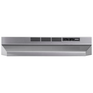 Broan BUEZ1 Series 30 in. Standard Style Range Hood with 2 Speed Settings, 230 CFM & 1 Incandescent Light - Stainless, , hires