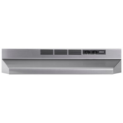 Broan BUEZ1 Series 30 in. Standard Style Range Hood with 2 Speed Settings, 230 CFM & 1 Incandescent Light - Stainless | BUEZ130SF