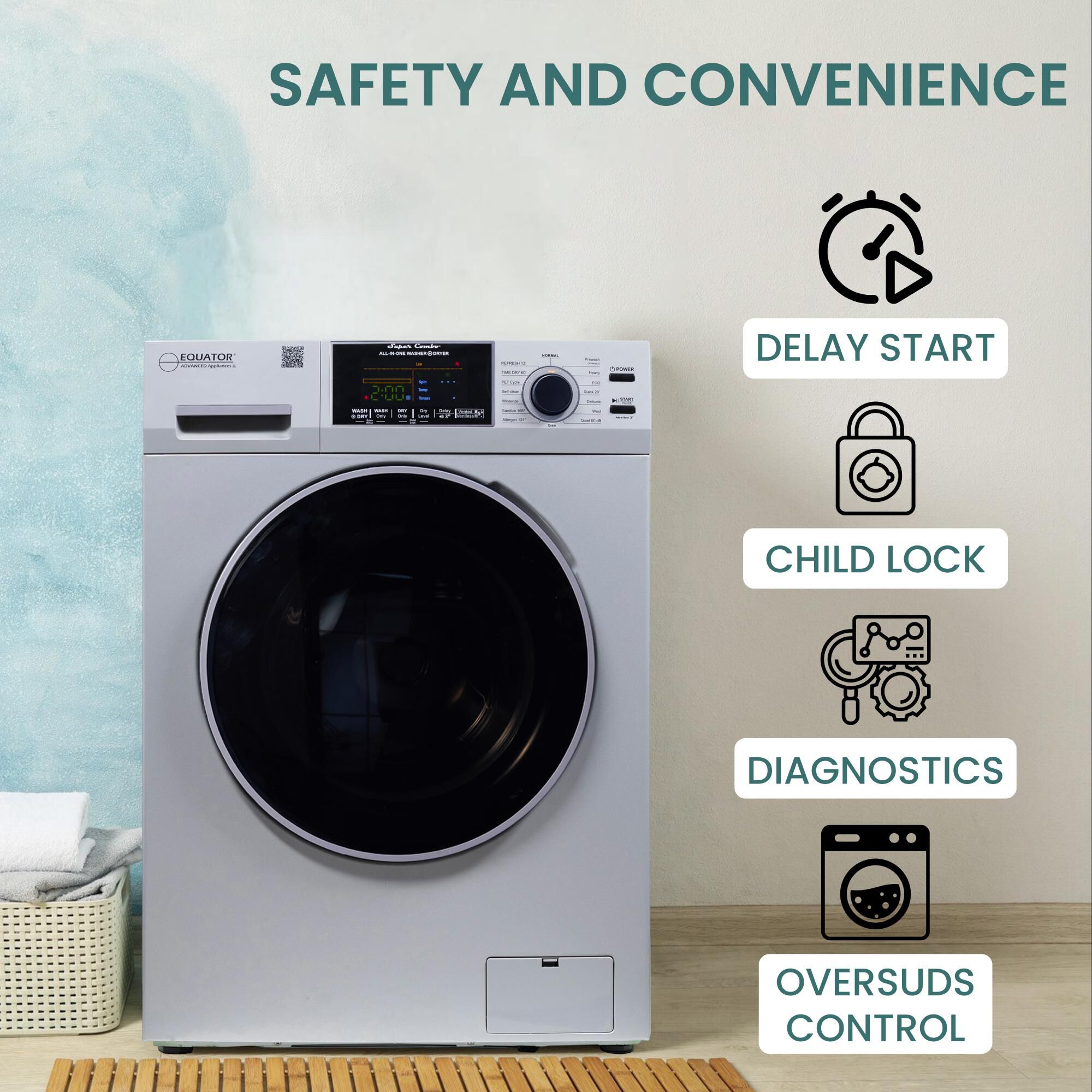 Equator 24 in. 1.6 cu. ft. Electric Front Load Vented/Ventless All