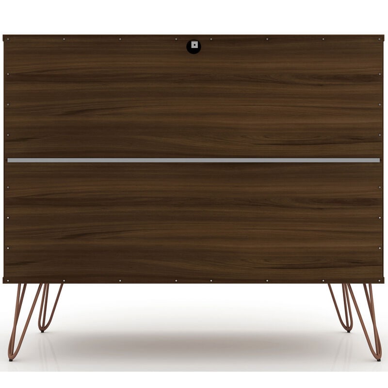 Manhattan Comfort Rockefeller Mid-Century Modern 3-Drawer Dresser - Brown, Brown, hires