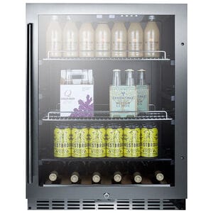 Summit 24 in. 4.2 cu. ft. Built-In/Freestanding Beverage Center with Pull-Out Shelves & Digital Control - Stainless Steel, , hires