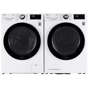 LG 24 in. 2.4 cu. ft. Smart Stackable Front Load Washer with Sanitize & Steam Wash Cycle - White, White, hires