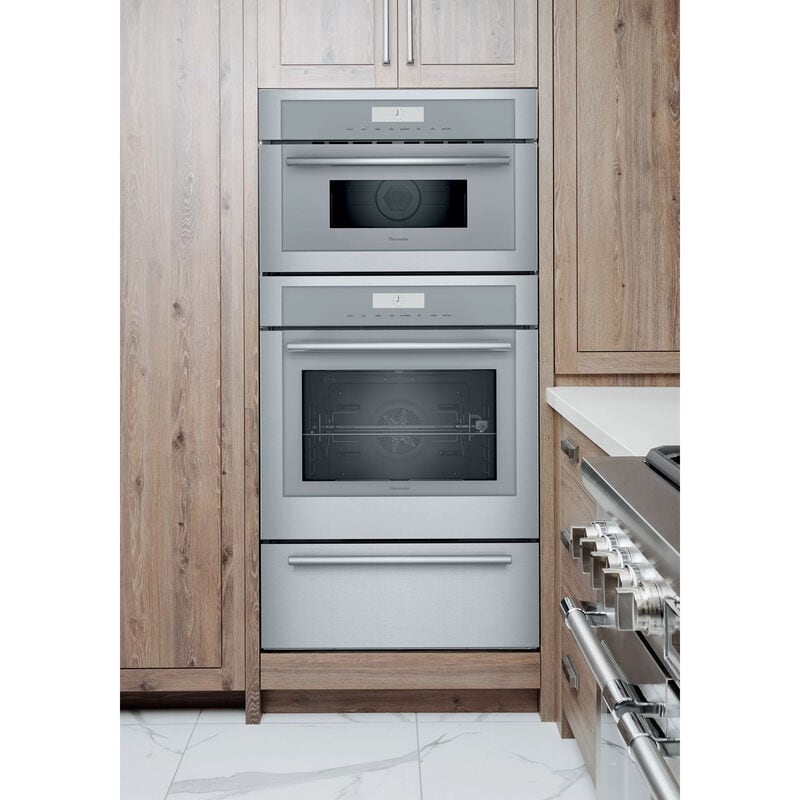Thermador Masterpiece Series 30 in. 8.6 cu. ft. Smart Speed Electric Microwave/Wall Oven Combo with True European Convection - Stainless Steel, , hires