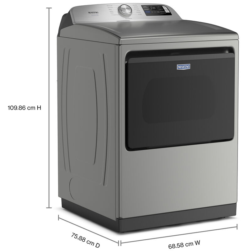Maytag Pet Pro 27 in. 7.4 cu. ft. Smart Electric Dryer with Sensor Dry, Sanitize & Steam Cycle - Classic Silver, Classic Silver, hires