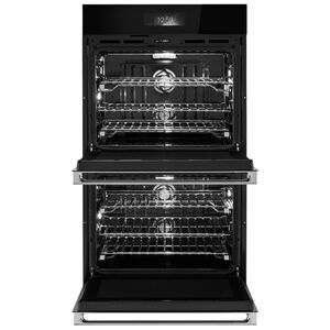 JennAir Noir 30 in. 10.0 cu. ft. Smart Front Control Electric Double Wall Oven with True European Convection & Sensor Cooking - Stainless Steel, , hires