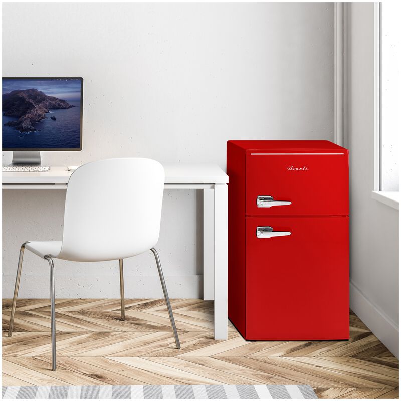 Avanti 18 in. 3 cu. ft. Mini Fridge with Top Freezer - Red, Red, hires