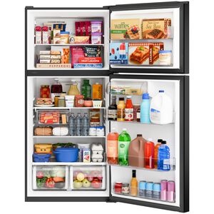 GE 30 in. 21.0 cu. ft. Garage-Ready Top Freezer Refrigerator - Black, Black, hires