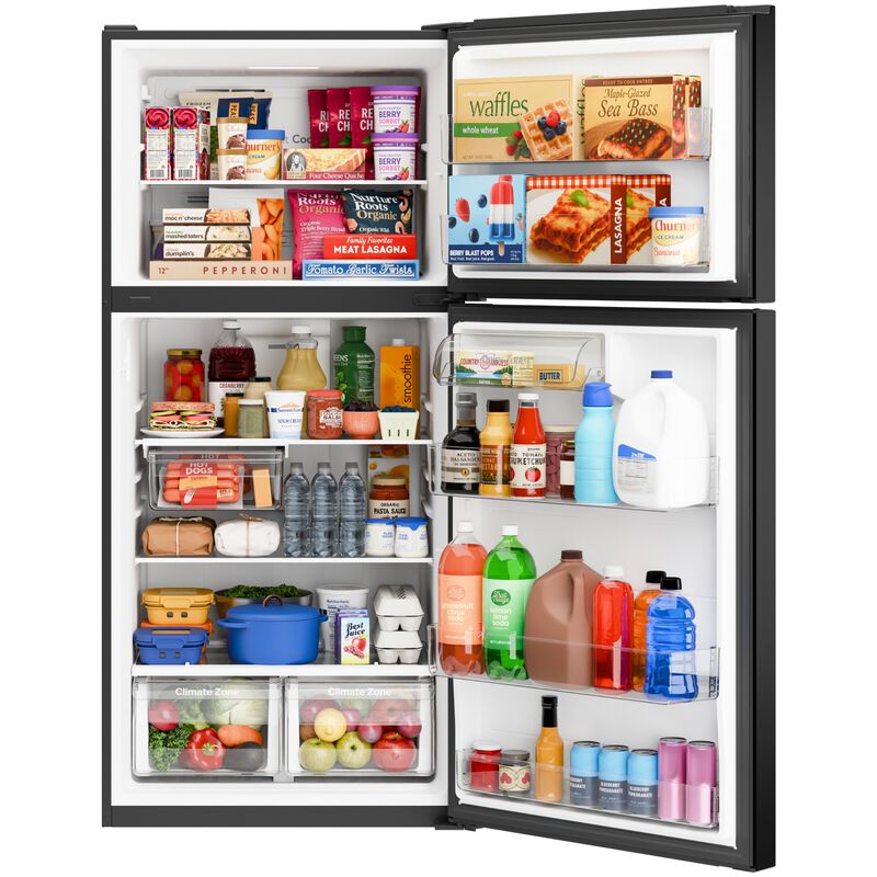 GE 30 in. 21.0 cu. ft. Garage-Ready Top Freezer Refrigerator - Black, Black, hires