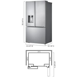 LG 36 in. 25.5 cu. ft. Smart Counter Depth French Door Refrigerator with External Ice & Water Dispenser, 4 types of Ice and Pocket Doors - PrintProof Stainless Steel, PrintProof Stainless Steel, hires