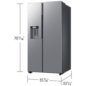 Samsung Bespoke 36 in. 27.4 cu. ft. Smart Side-by-Side Refrigerator with Ice & Water Dispenser - Fingerprint Resistant Stainless Steel, , hires
