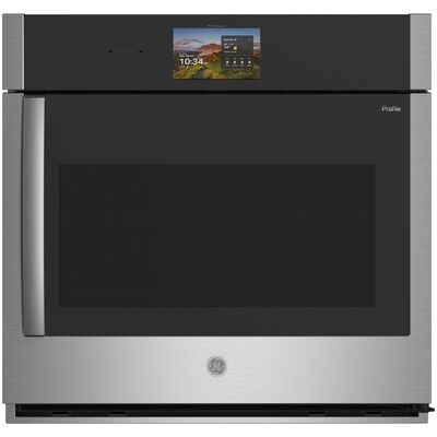 GE Profile 30 in. 5.0 cu. ft. Smart Electric Single Wall Oven with True European Convection - Stainless Steel | PTS700RSZSS