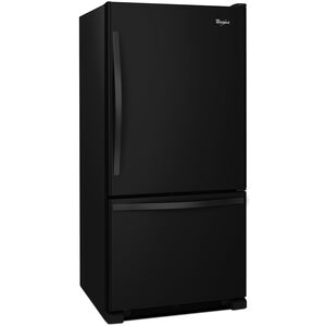 Whirlpool 33 in. 22.1 cu. ft. Bottom Freezer Refrigerator with Ice Maker - Smooth Black, Smooth Black, hires
