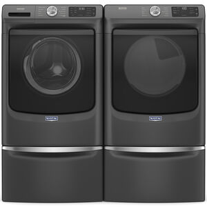 Maytag 27 in. 7.3 cu. ft. Front Loading Electric Dryer with 10 Dryer Programs, 7 Dry Options, Wrinkle Care & Sensor Dry - Volcano Black, , hires