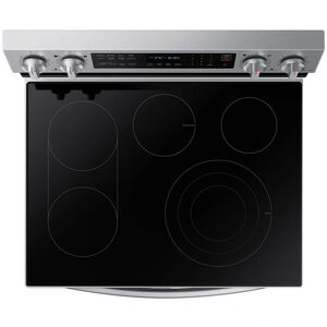 Samsung 30 in. 6.3 cu. ft. Smart Air Fry Standard Convection Double Oven Electric Range with Radiant Burners & Griddle - Stainless Steel, Stainless Steel, hires
